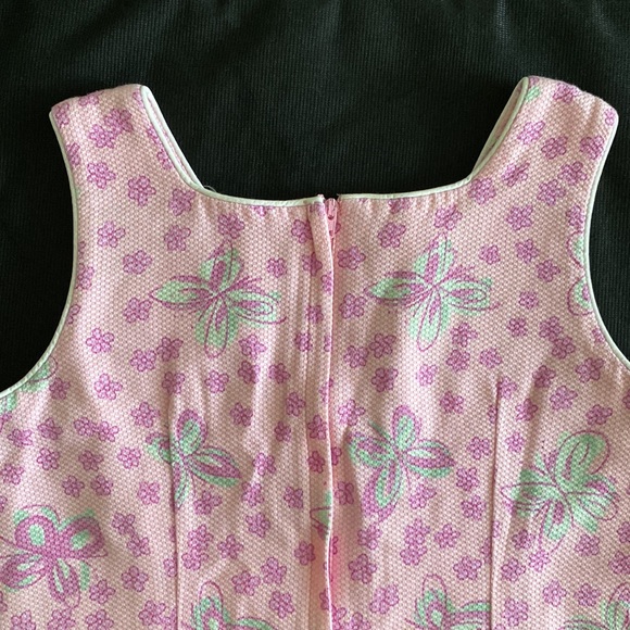 Lilly Pulitzer vintage shift dress white tag pink and green butterflies - Picture 3 of 12